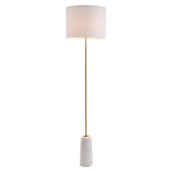 Zuo Titan White & Brass Floor Lamp - Elegant Lighting