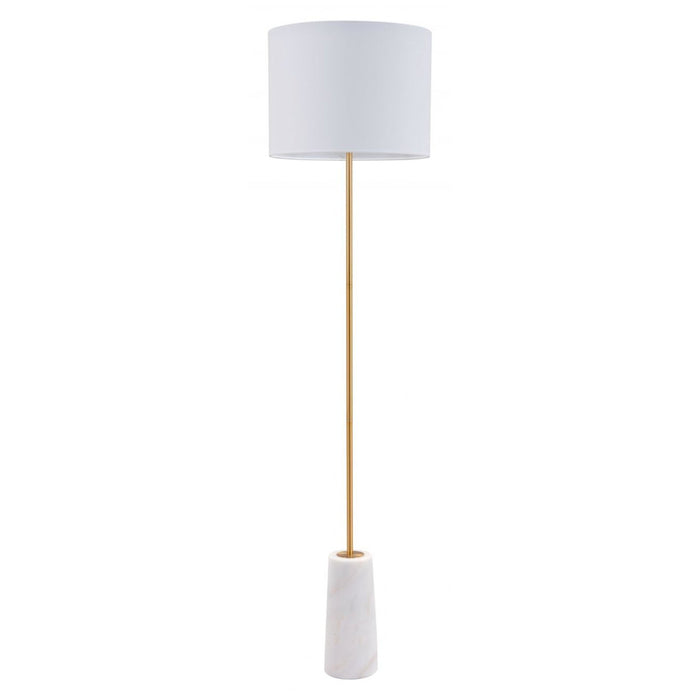 Zuo Titan White & Brass Floor Lamp - Elegant Lighting