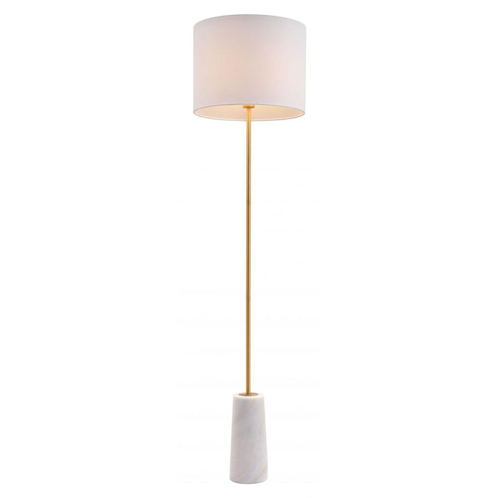 Zuo Titan White & Brass Floor Lamp - Elegant Lighting