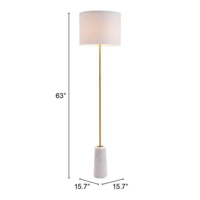 Zuo Titan White & Brass Floor Lamp - Elegant Lighting