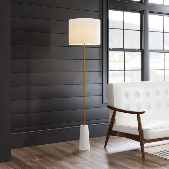 Zuo Titan White & Brass Floor Lamp - Elegant Lighting