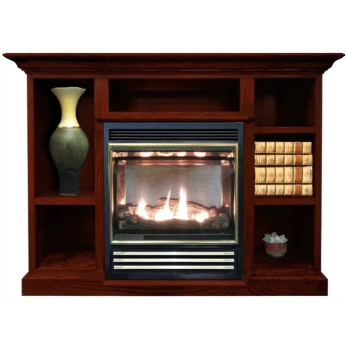 Buck Stove Prestige Bookcase Mantel in Cherry Finish - For Buck Stove Model 34, Model 329, Model 384 Stoves