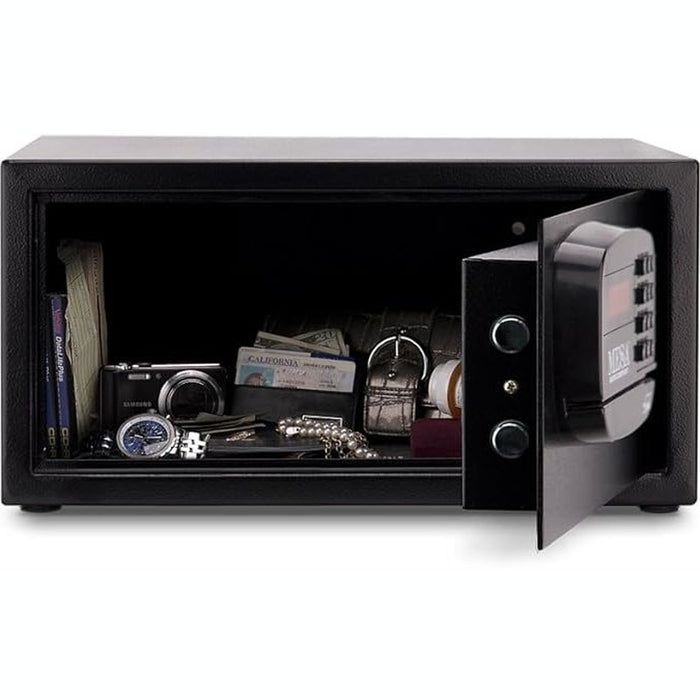 MESA  1.2 Cubic Foot Hotel Safe - All Steel with Electronic Lock - Keyed Alike - Black