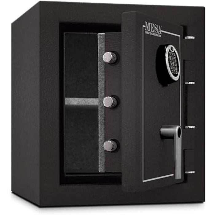 MESA 1.7 Cubic Foot Electronic Lock Burglary & Fire Safe - All Steel Safe - Hammered Grey