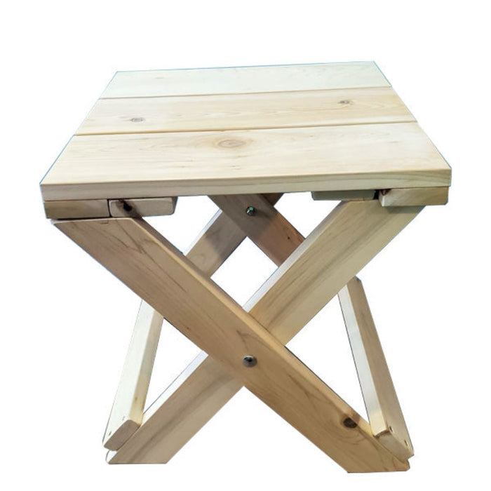 Adirondack Foldable End Table in White Cedar by Leisurecraft