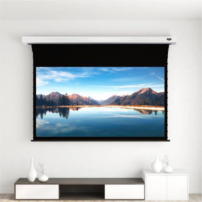 Cinema White Slimline Motorized Tension Projector Screen by VIVIDSTORM