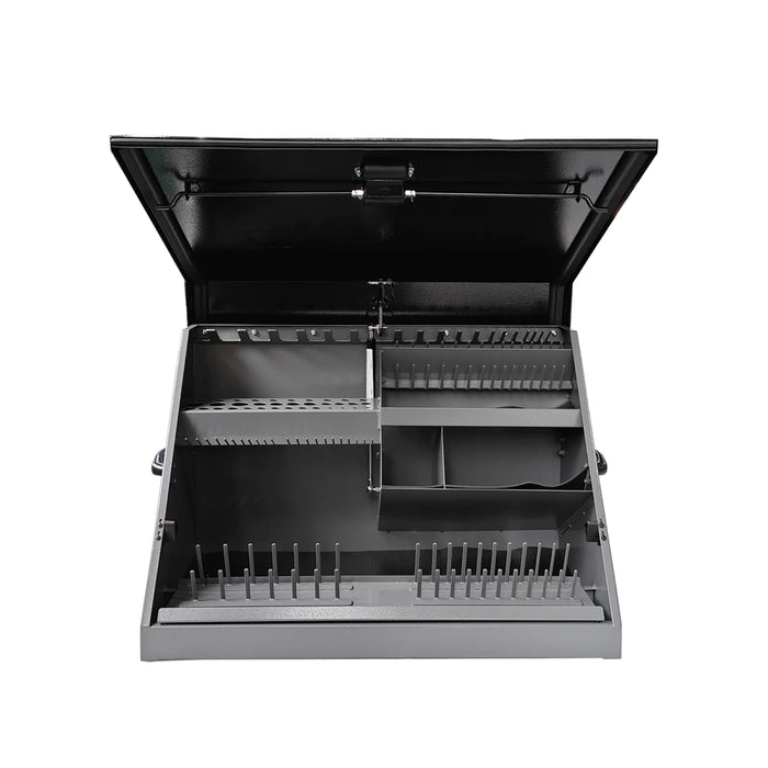 30" x 15" Montezuma Triangle Toolbox (Combination of black and gray)