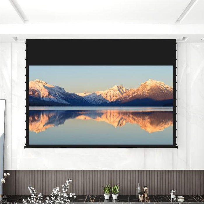 Cinema White Slimline Motorized Tension Projector Screen by VIVIDSTORM