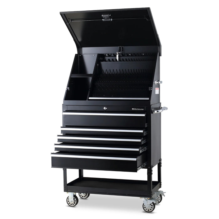 Steel Montezuma Utility Cart with 5 drawers, measuring 36" x 18"