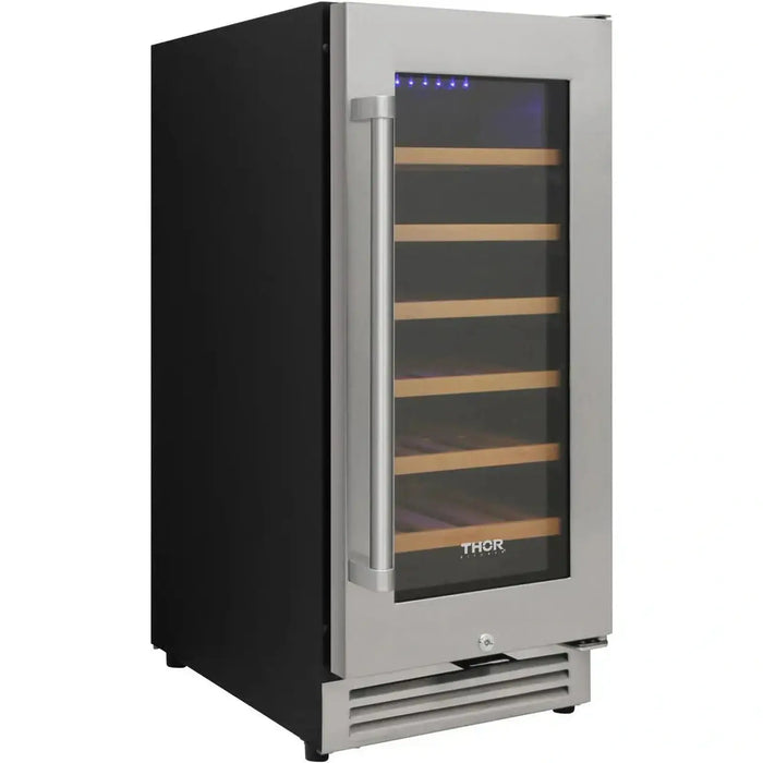 Thor Kitchen - 15" Single Zone Wine Cooler - 33 Wine Bottle Capacity, TWC1501