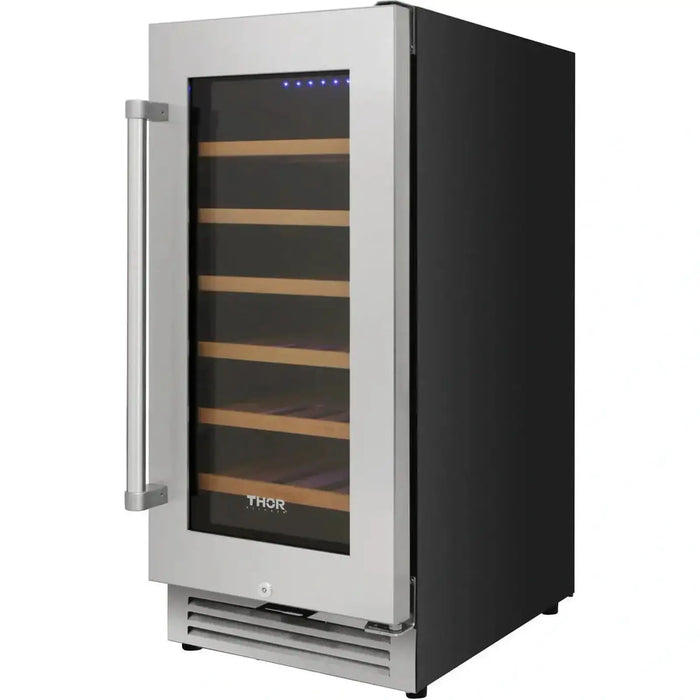 Thor Kitchen - 15" Single Zone Wine Cooler - 33 Wine Bottle Capacity, TWC1501