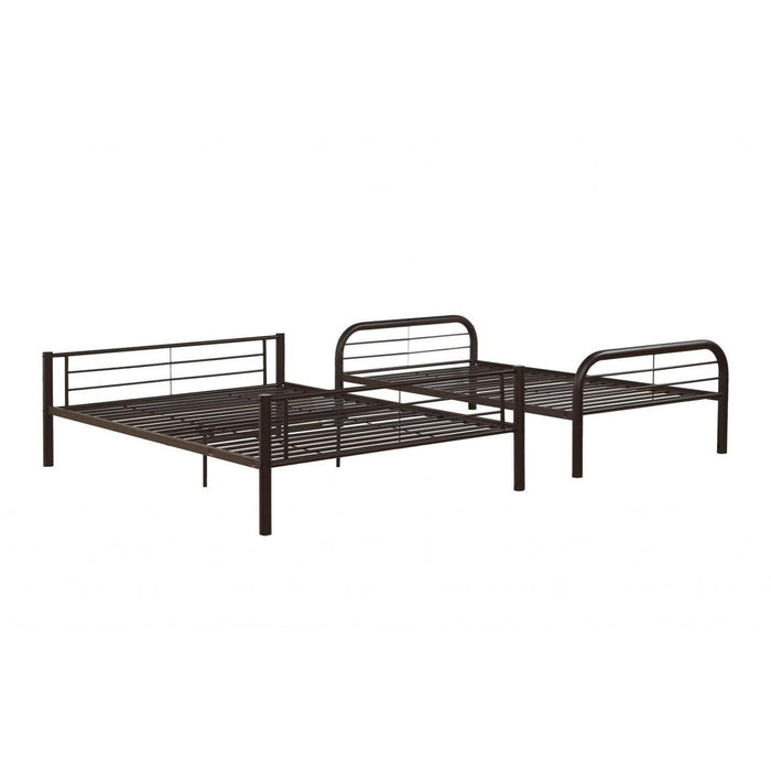 Sleek 79" X 57" X 63" Twin Over Full Black Metal Bunk Bed