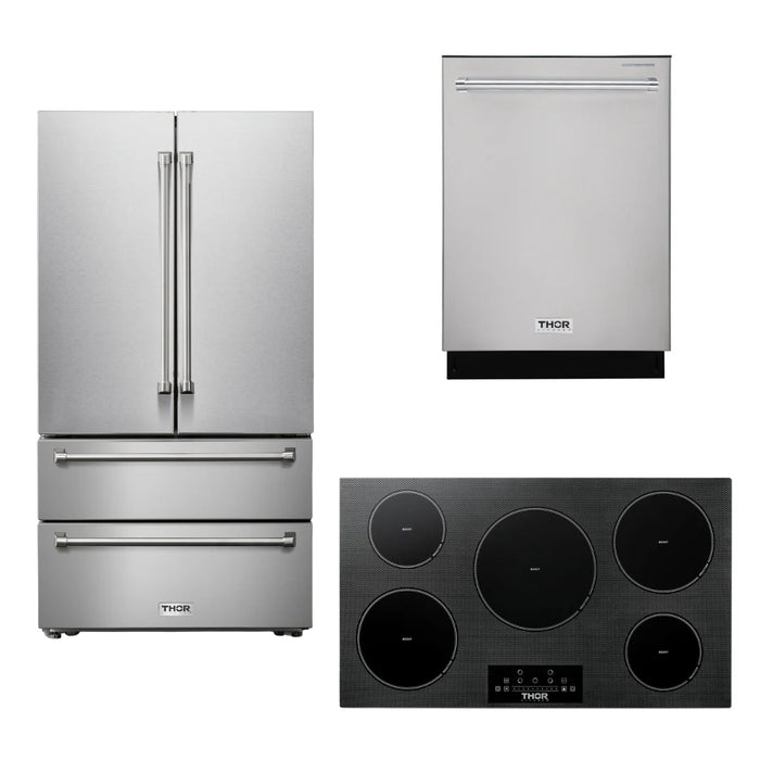 Thor Kitchen Package - 36" Induction Cooktop, Refrigerator, Dishwasher, AP-TIH36-2