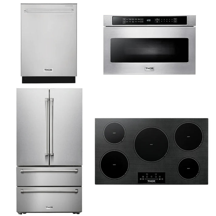 Thor Kitchen Package - 36" Induction Cooktop, Microwave, Refrigerator, Dishwasher, AP-TIH36-6