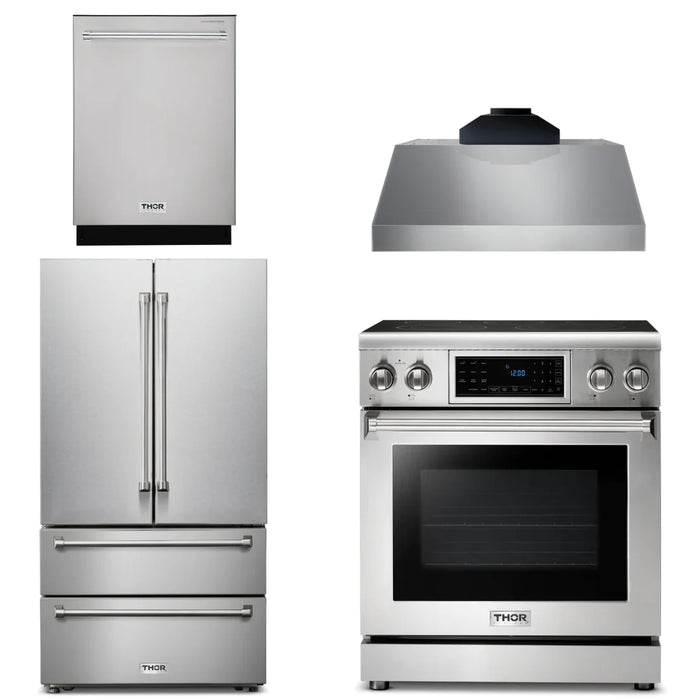 Thor Kitchen Package - 30" Electric Range, Range Hood, Microwave, Refrigerator, Dishwasher, AP-TRE3001-C-2