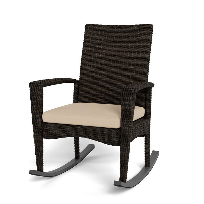 Tortuga Outdoor Bayview 3 Piece Rocking Chair Set - Pecan