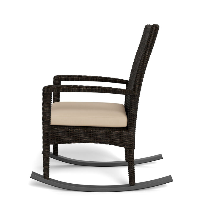 Tortuga Outdoor Bayview 3 Piece Rocking Chair Set - Pecan