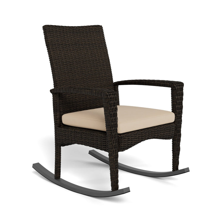 Tortuga Outdoor Bayview 3 Piece Rocking Chair Set - Pecan