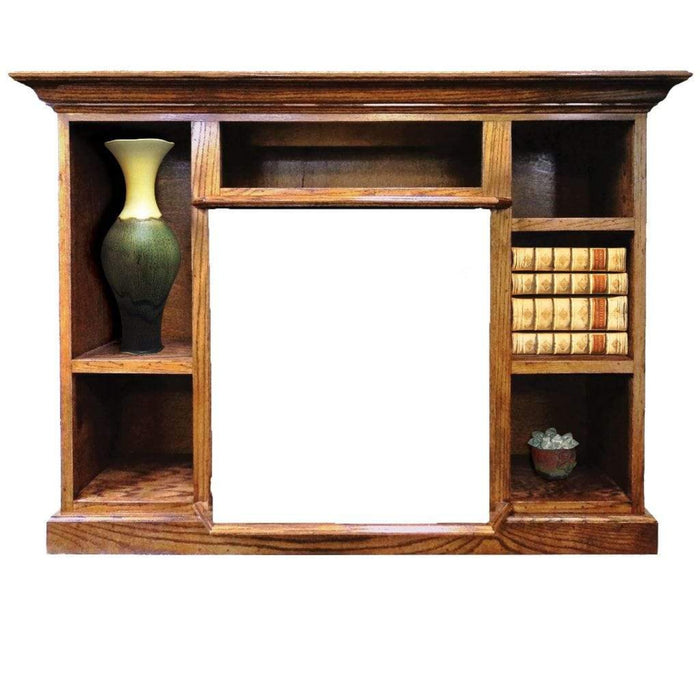 Buck Stove Prestige Bookcase Mantel in Dark Oak - For Model 1127 and 1110