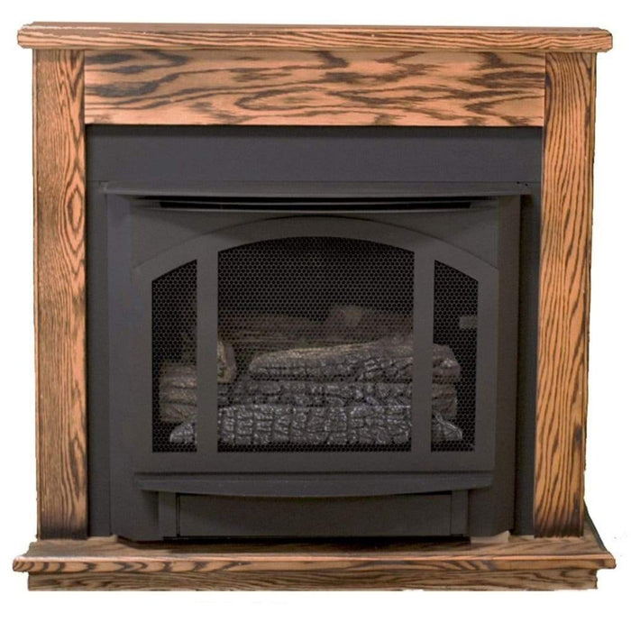 Buck Stove Model T-33 Standard Dark Oak Corner Mantel