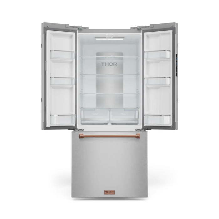 Gordon Ramsay by THOR Kitchen Package - 30" Gas Range, 30" Refrigerator with Ice Maker and Dishwasher in Stainless Steel with Rose Gold Accents, AP-RSG30LP-RSG-1