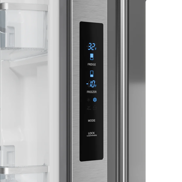 Gordon Ramsay by THOR Kitchen 30" 17.5 cu. ft. French Door Counter Depth Refrigerator with Ice Maker in Stainless Steel, RF3017FFD99