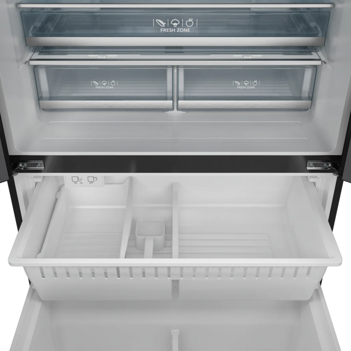 Gordon Ramsay by THOR Kitchen 36" 20.3 cu. ft. French Door Counter Depth Refrigerator with Ice Maker in Matte Black with Navy Blue Accents, RF3621CTD00-BLU