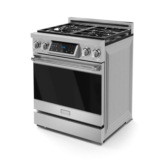 Gordon Ramsay by THOR Kitchen Package - 30" Gas Range, 30" Refrigerator with Ice Maker and Dishwasher in Stainless Steel, AP-RSG30-1