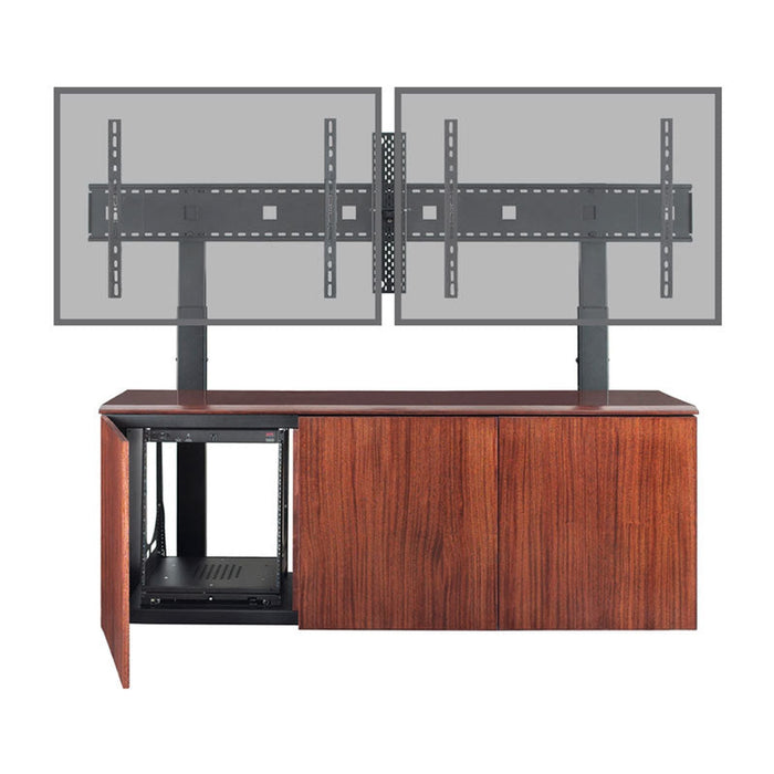 Avteq 3-Bay Credenza - Single or Dual Displays - 12RU