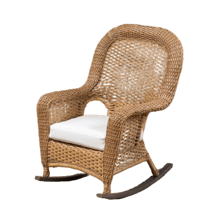 Tortuga Outdoor Sea Pines Mojave 3-Piece Wicker Outdoor Rocking Chair Set with Sunbrella Canvas Canvas