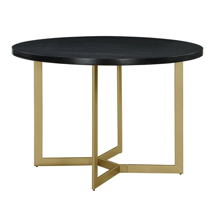 Best Quality Furniture Dining Table - Black and Gold - 45" Diameter