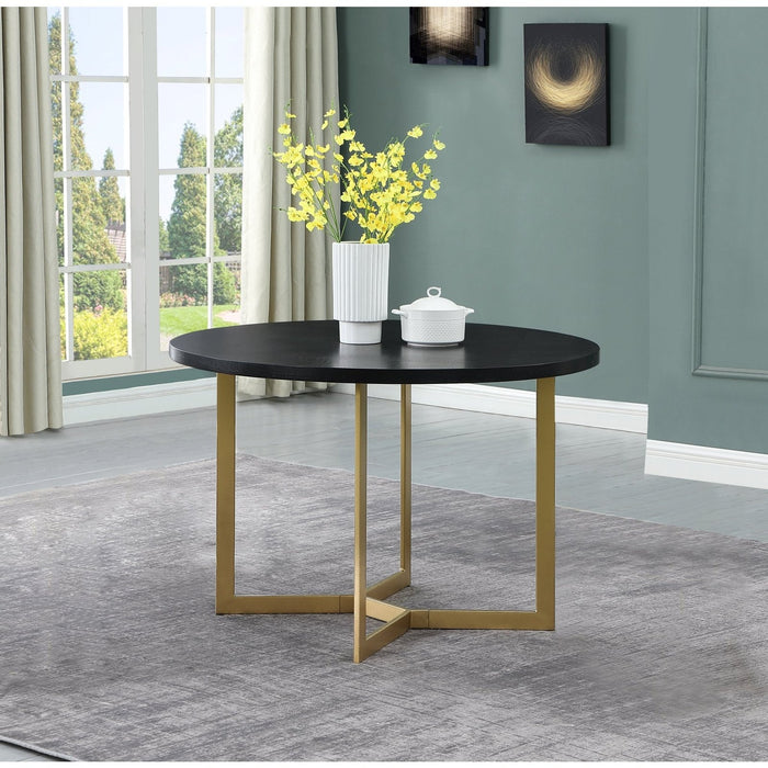 Best Quality Furniture Dining Table - Black and Gold - 45" Diameter