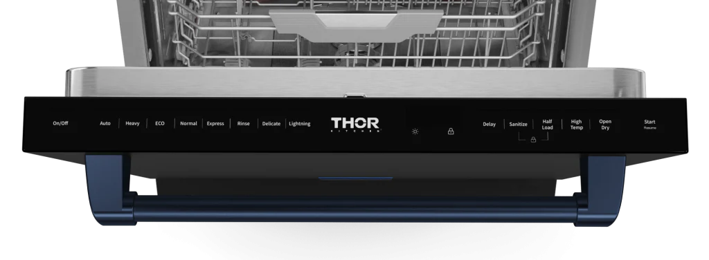 Gordon Ramsay by THOR Kitchen 24" Dishwasher in Matte Black with Navy Blue Accents, DW24X8BA00-BLU