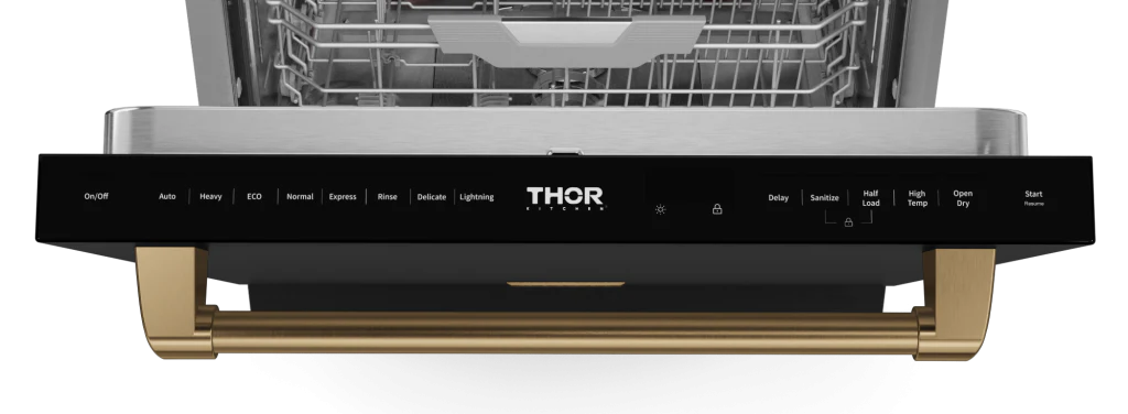 Gordon Ramsay by THOR Kitchen 24" Dishwasher in Matte Black with Bronze Accents, DW24X8BA00-BRZ