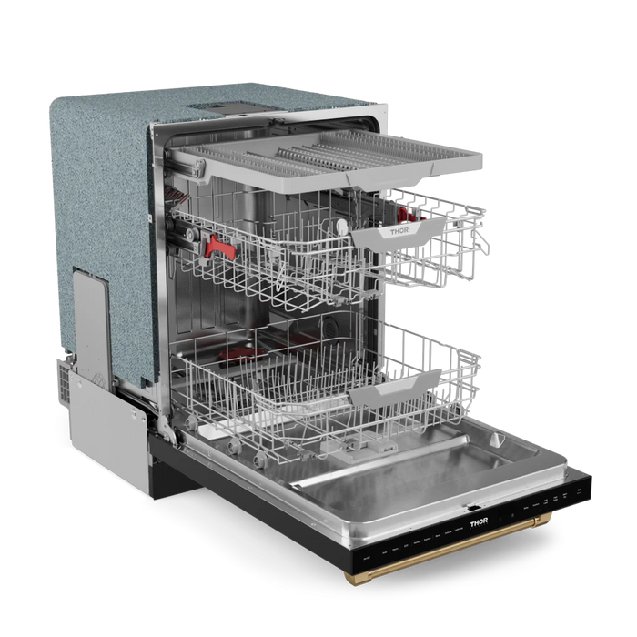 Gordon Ramsay by THOR Kitchen 24" Dishwasher in Matte Black with Bronze Accents, DW24X8BA00-BRZ