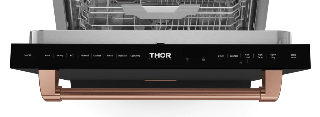 Gordon Ramsay by THOR Kitchen 24" Dishwasher in Matte Black with Rose Gold Accents, DW24X8BA00-RSG