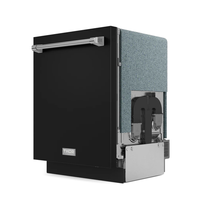 Gordon Ramsay by THOR Kitchen Package - 30" Electric Range, 36" Refrigerator with Ice Maker and Dishwasher in Black Matte with Stainless Steel Accents, AP-RSE30B-SS-2