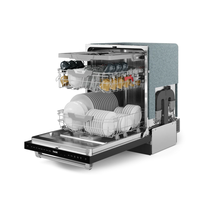 Gordon Ramsay by THOR Kitchen 24" Dishwasher in Matte Black with Stainless Steel Accents, DW24X8BA00-SS