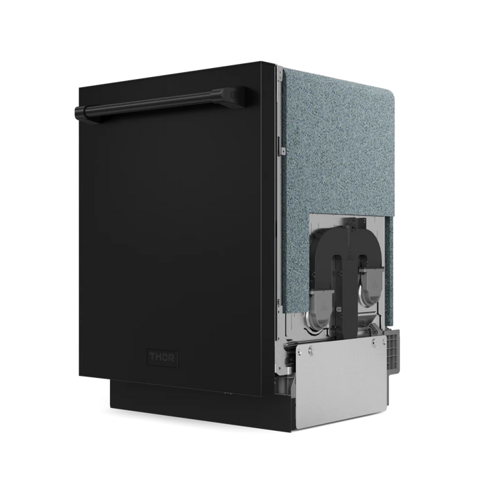 Gordon Ramsay by THOR Kitchen Package - 30" Electric Range, 30" Refrigerator with Ice Maker and Dishwasher in Black Matte with Black Accents, AP-RSE30B-1