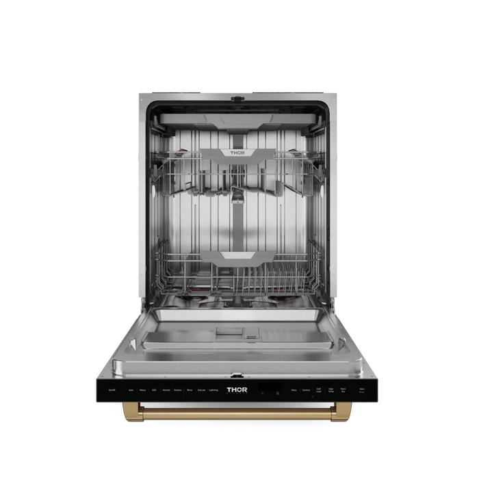 Gordon Ramsay by THOR Kitchen Package - 36" Gas Range, 30" Refrigerator with Ice Maker and Dishwasher in Stainless Steel with Bronze Accents, AP-RSG36LP-BRZ-1