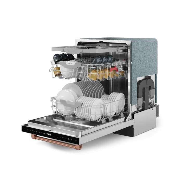 Gordon Ramsay by THOR Kitchen 24" Dishwasher in Stainless Steel with Rose Gold Accents, DW24X8BA99-RSG