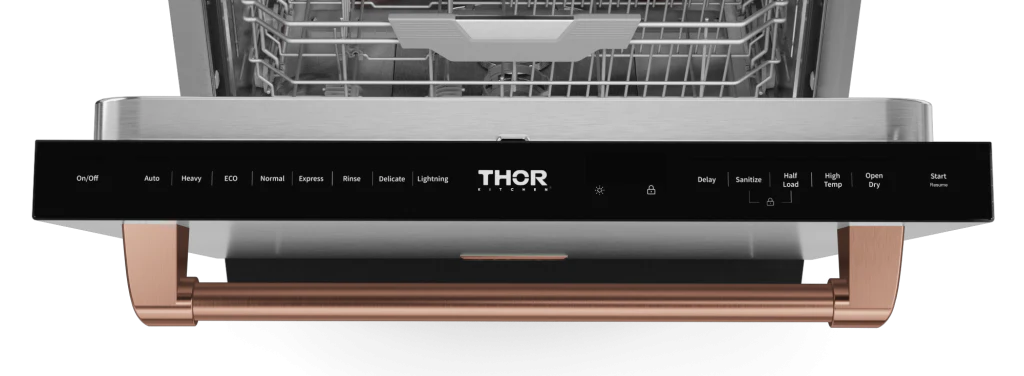 Gordon Ramsay by THOR Kitchen 24" Dishwasher in Stainless Steel with Rose Gold Accents, DW24X8BA99-RSG