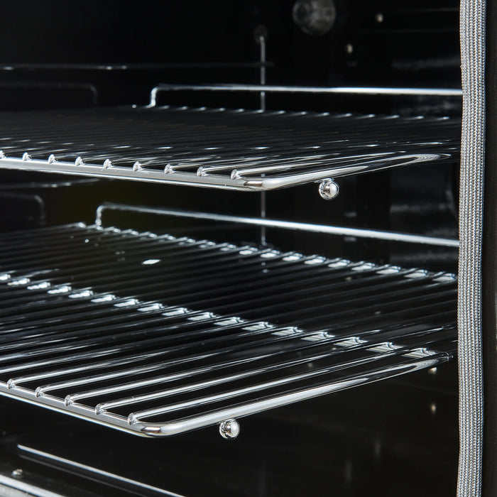 FORNO Espresso Paolo 30" 4.38 cu. ft. Freestanding Electric Range in Black with Antique Brass Handles, FFSEL6011-30BLK