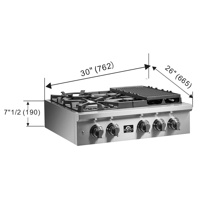 Forno Alta Qualita 30" Pro-Style Gas Rangetop