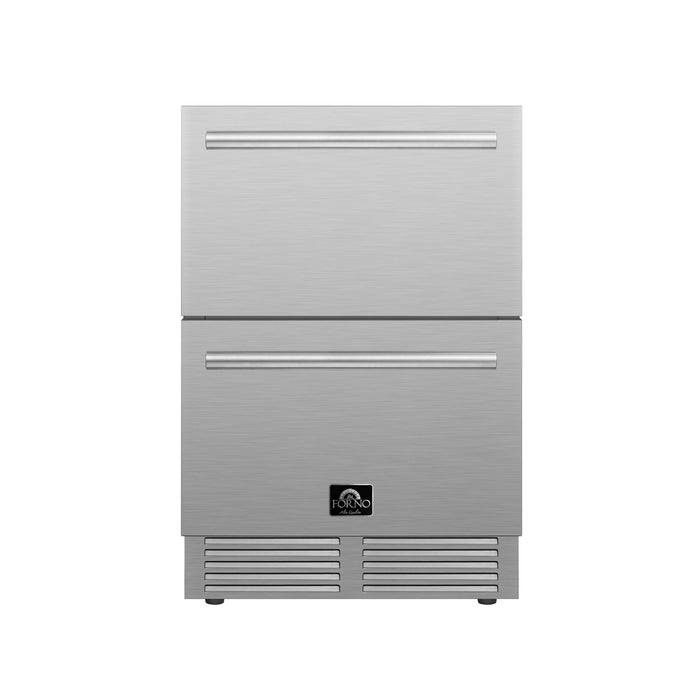FORNO Como 24" 4.87 cu. ft. Outdoor/Indoor Drawer Refrigerator in Stainless Steel, FDROD1611-24S