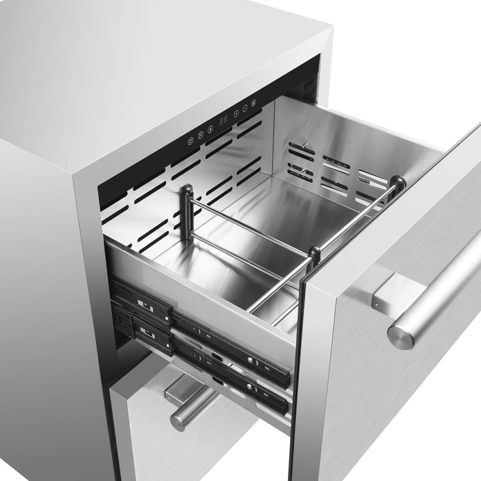 FORNO Como 24" 4.87 cu. ft. Outdoor/Indoor Drawer Refrigerator in Stainless Steel, FDROD1611-24S