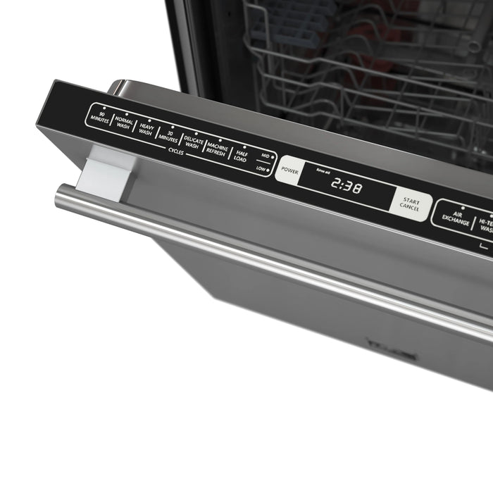 FORNO Espresso Romano 24" Built-In Tall Tub Dishwasher in Stainless Steel with Silver Handles, FDWBI8035-24S