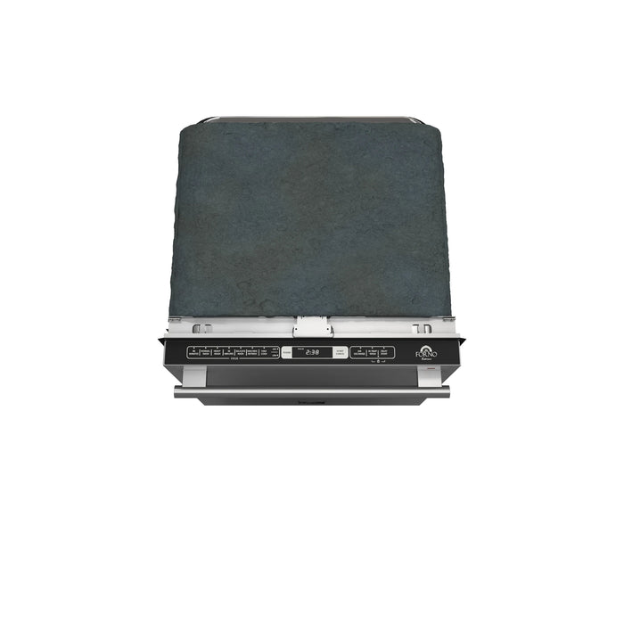 FORNO Espresso Romano 24" Built-In Tall Tub Dishwasher in Stainless Steel with Silver Handles, FDWBI8035-24S