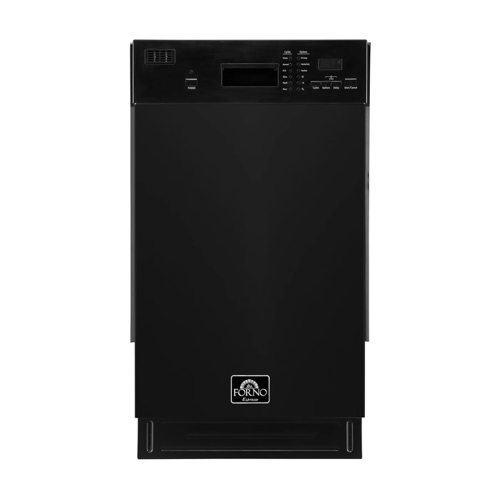 FORNO Espresso Polo 18" Built-in Dishwasher in Black, FDWBI8041-18BLK