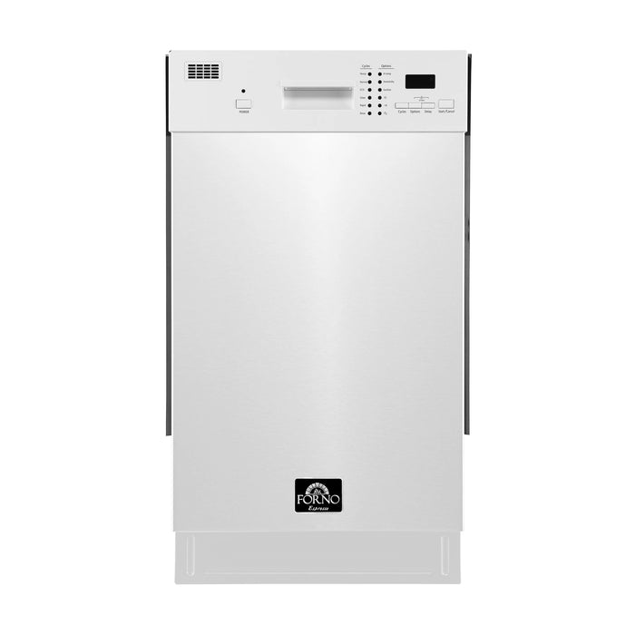 FORNO Espresso Polo 18" Built-in Dishwasher in White, FDWBI8041-18WHT